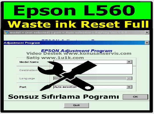 Epson L560 Waste İnk Error Reset Programı